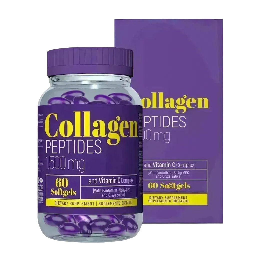 Healthy America Collagen Peptides 1500 mg 60 Softgels · Péptidos de Colágeno con Vitamina C