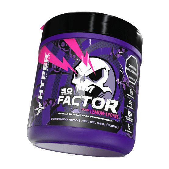 Hyper Factor 480 g Lemon-Lychee · BCAA + Glutamina + Multivitamínico