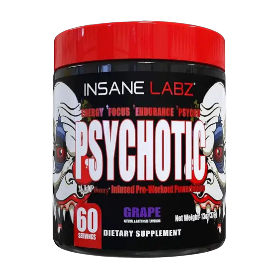 Insane Labz Psychotic Pre-Entreno 369 g · 60 Porciones Grape