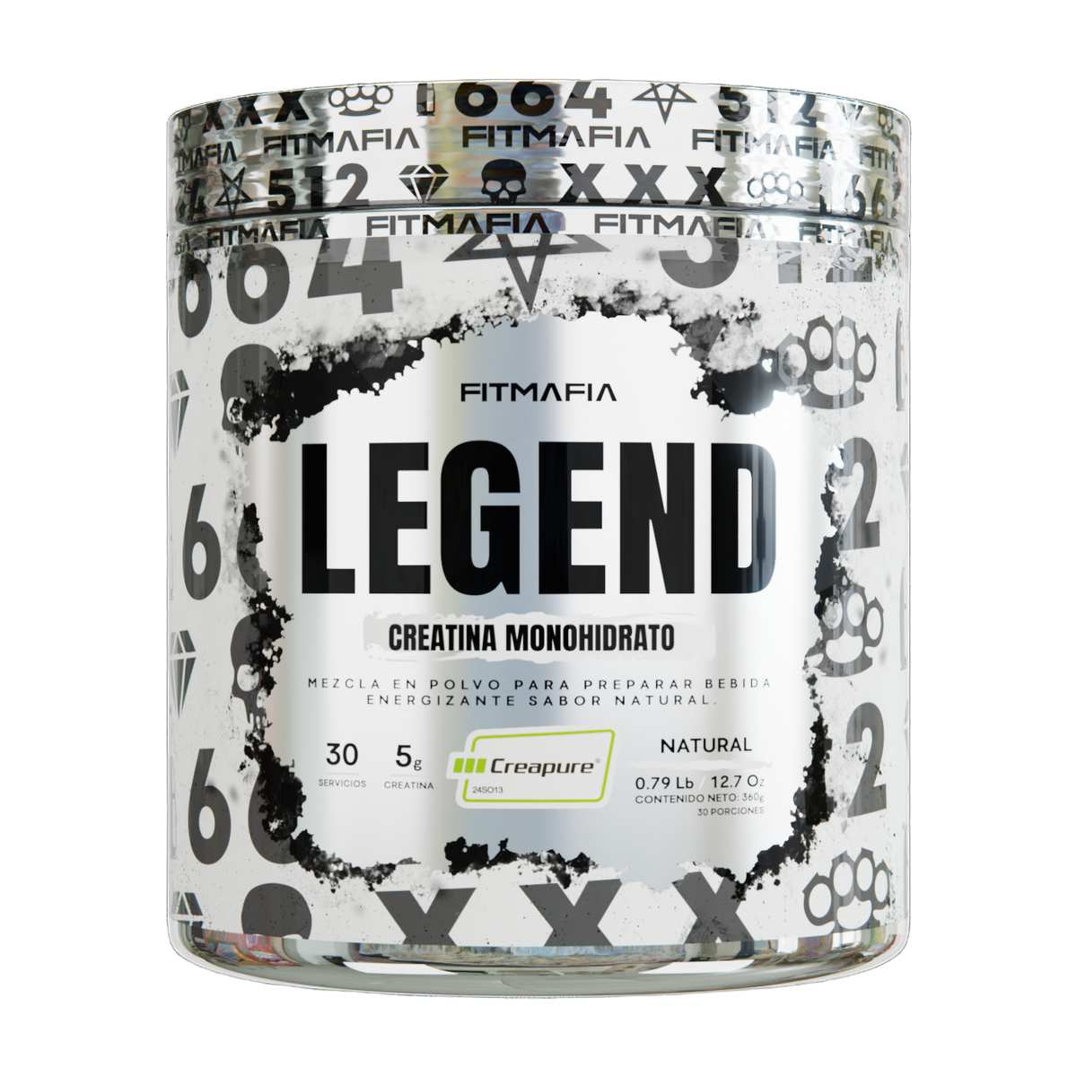 Legend Fitmafia Creatina Creapure con Taurina y Cafeína · 30 Servicios