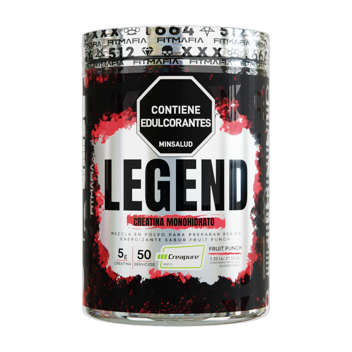 Legend Fitmafia Creatina Creapure con Taurina y Cafeína · 50 Servicios