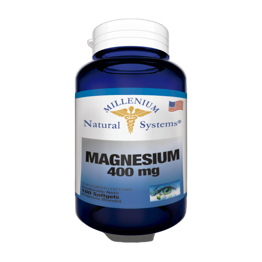 Magnesio 400 mg Millenium Natural Systems · 100 Softgels