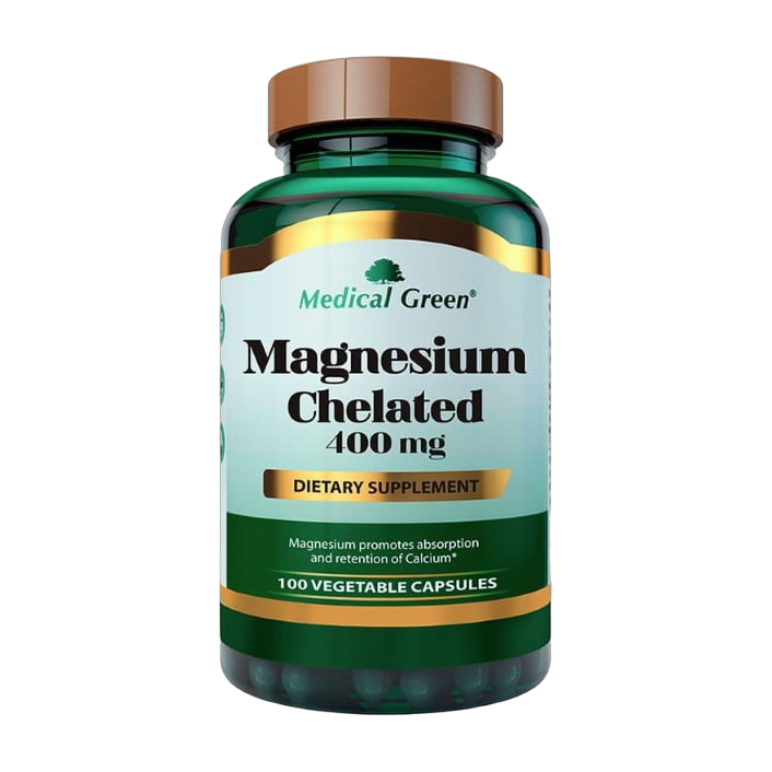 Magnesio Quelado 400 mg Medical Green 100 Cápsulas Vegetales