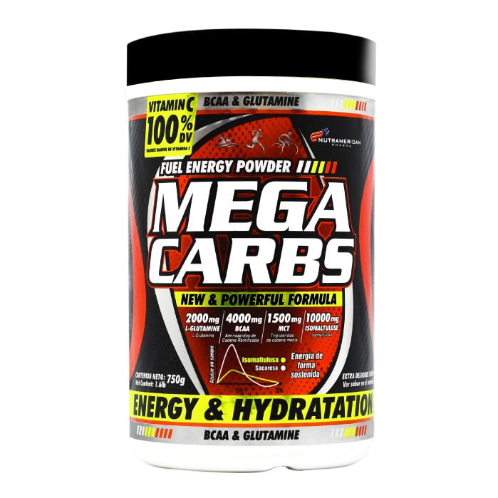 Mega Carbs Nutramerican Fuel Energy Powder 750 g con BCAA y Glutamina