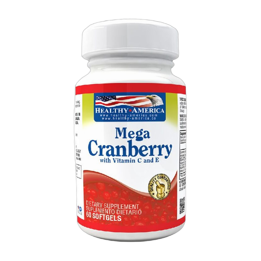 Healthy America Mega Cranberry 850 mg 60 Softgels · Vitamina C y E