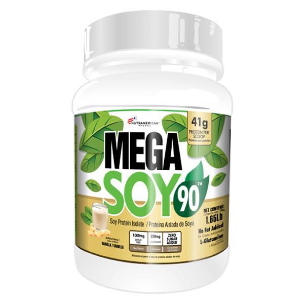 Mega Soy 90 Nutramerican Proteína Aislada de Soya 1.65 Lb Vainilla