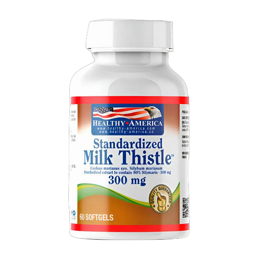 Milk Thistle Cardo Mariano Healthy America 300 mg · 60 Softgels 80 % Silimarina