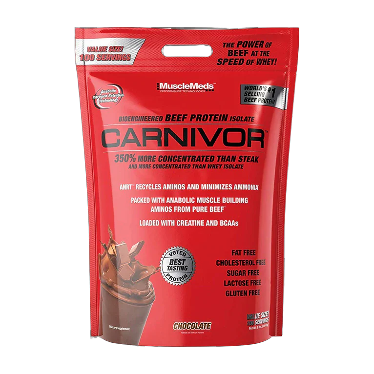 MuscleMeds Carnivor Isolate 8 Lb Chocolate · Proteína Aislada de Res Sin Lactosa