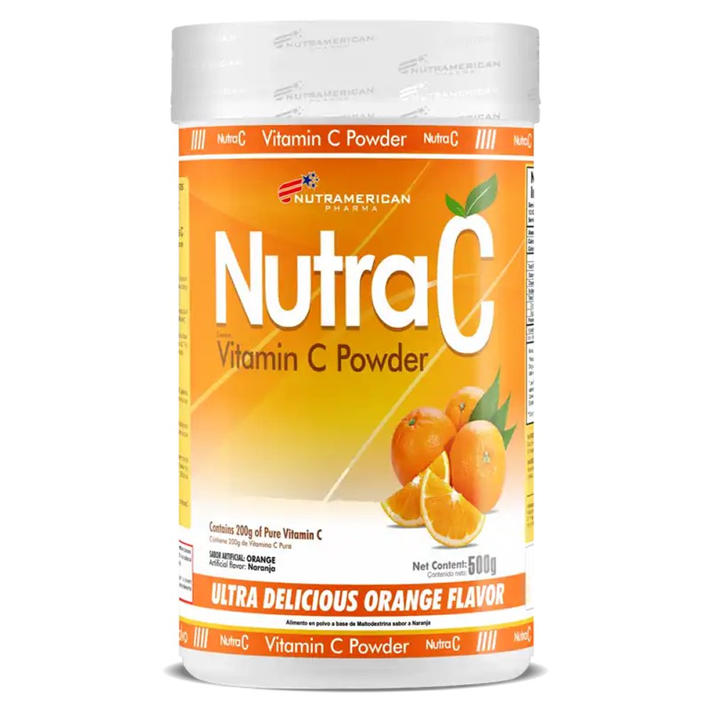 Nutra C Megaplex Vitamina C en Polvo 500 g Naranja