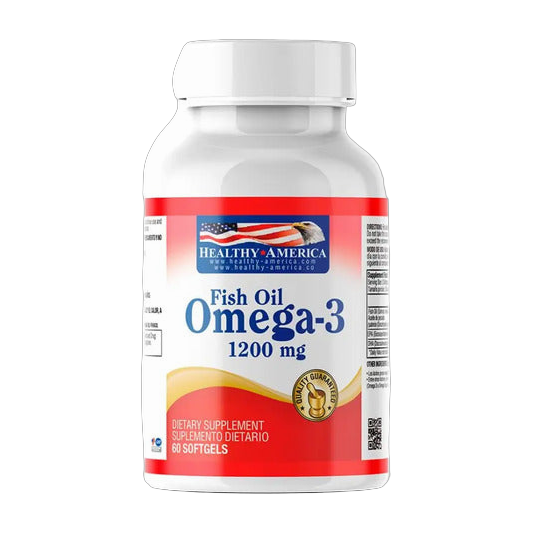Omega 3 Fish Oil Healthy America 1200 mg · 60 Softgels con EPA y DHA