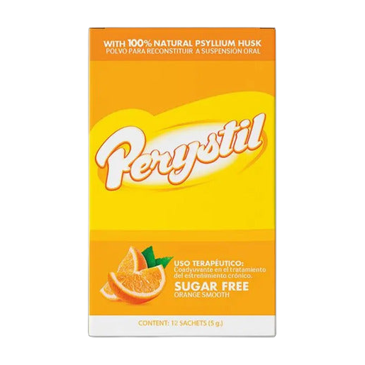 Perystil Healthy America Psyllium 5 g · 12 Sachets · Fibra de Plantago Ovata Sabor Naranja Sin Azúcar
