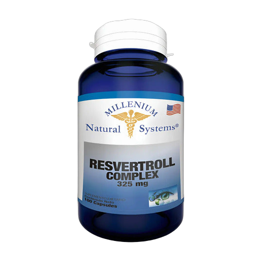 Resvertroll Complex Millenium Natural Systems 325 mg · Resveratrol de Extracto de Uva Vitis Vinifera · 100 Cápsulas