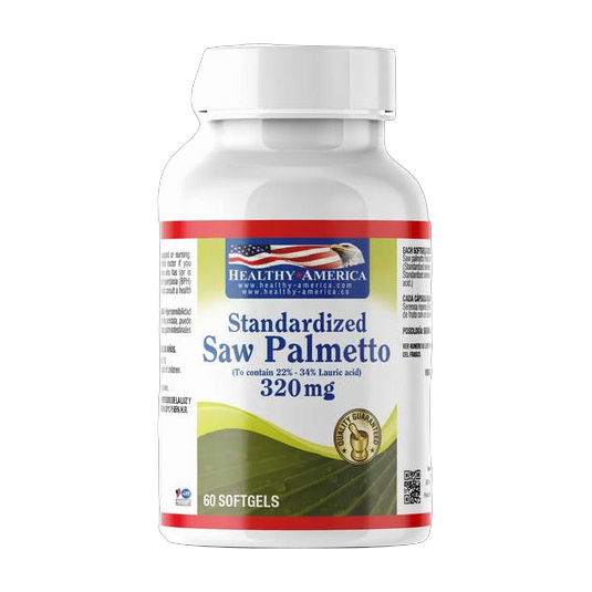 Saw Palmetto Healthy America 320 mg 60 Softgels · Sin Sabor