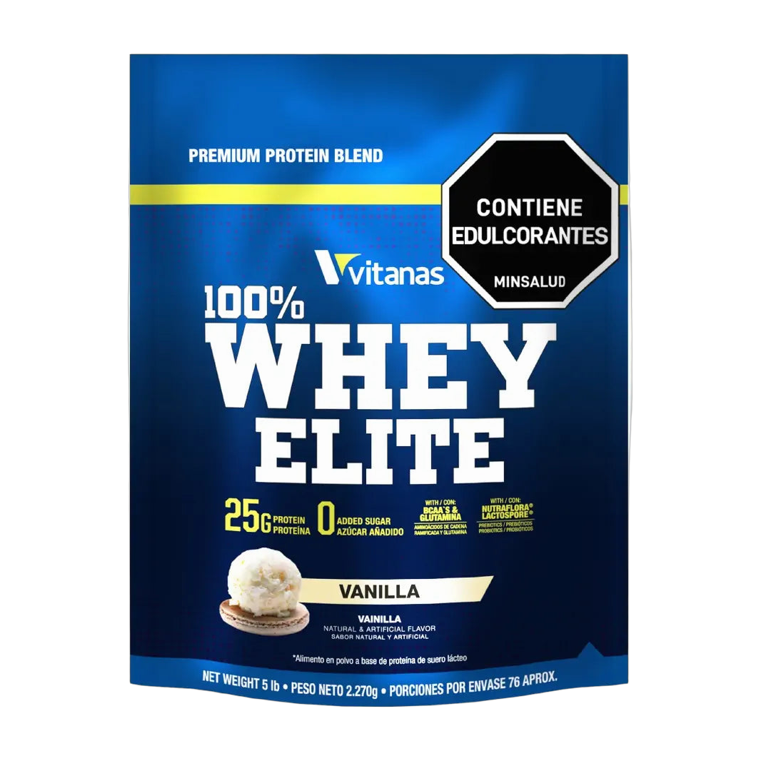 Vitanas Whey Elite 5 Lb · Proteína Whey con BCAA y Glutamina