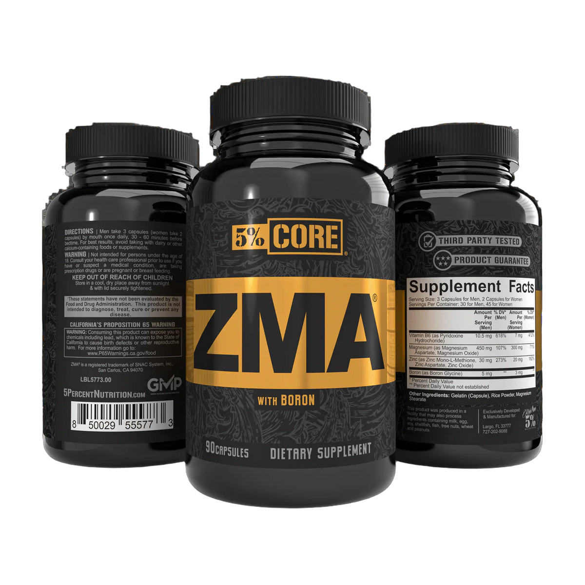 ZMA Core 5% Nutrition 90 Cápsulas · Zinc, Magnesio y B6